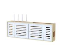 ZYZSY Boîte De Rangement Murale pour Routeur WiFi, Support Box Internet Étagere Mural, Étagère Flottante pour Routeur/WiFi/DVD/Décodeur, pour Salon Chambre Bureau(White Maple)