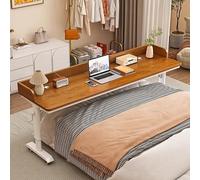 ZYZSY Bureau de lit avec roulettes, Table de Lit avec en Hauteur 74-100cm, Bureau avec déflecteur, Table Médicale Roulante pour Cadre de Lit Double/Queen/King Size(Brown 1,120x40x74cm/47x16x29in)