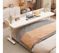 ZYZSY Bureau de lit avec roulettes, Table de Lit avec en Hauteur 74-100cm, Bureau avec déflecteur, Table Médicale Roulante pour Cadre de Lit Double/Queen/King Size(White 1,140x60x74cm//55x24x29in)