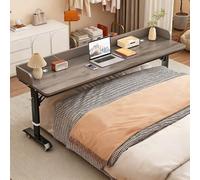 ZYZSY Bureau de lit avec roulettes, Table de Lit avec en Hauteur 74-100cm, Bureau avec déflecteur, Table Médicale Roulante pour Cadre de Lit Double/Queen/King Size(Gray 2,140x60x74cm//55x24x29in)