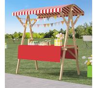 ZYZSY Chariot De Vente Pliable, Stand De Marché en Bois avec Auvent, pour Atelier(Red 2,120cm/47.2in)