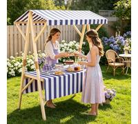 ZYZSY Chariot de Vente Portable avec auvent, Stand De Marché en Bois pour Marchés De Producteurs, Foires Artisanales, Vente De Rue, Magasins Éphémères(Blue,150cm/59in)