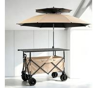 ZYZSY Chariot de Vente Portable avec auvent, Stand Pliant avec Roues | Pour Marchés De Producteurs, Foires Artisanales, Vente De Rue(Light coffee,143cm/56.3in)