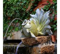 ZYZSY Cracheurs d'étang, Fontaine de Jardin en Plein air Gargouille, Décoration d'étang Peinte à la Main, idéale pour Les Mini-étangs et fontaines de Jardin(Green)