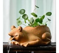 ZYZSY Cracheurs d'étang, Gargouille Grenouille, Figurine de Bassin résistante aux intempéries en céramique, DIY Pot en céramique Décoration, pour Embellir Et Espaces Extérieurs(Yellow)