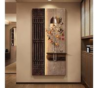 ZYZSY Décoration Murale 3D, Sculptures murales à Suspendre avec lumière LED, Applique Murale Style Haut de Gamme canapé Mural Fond Mur Chambre Chevet Peinture(Brown 1,40 * 80cm/16 * 31in)