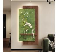 ZYZSY Peinture 3D décor d'art Mural, Décoration Murale en Grès, Peinture Décorative avec Vase, pour la Maison, Le Bureau, la Chambre à Coucher, Le Salon et la Cuisine(Green 1,60 * 120cm/24 * 47in)