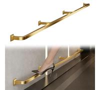 ZYZSY Repose Pied Mural De Bar, Acier Inoxydable Îlot Cuisine Barre Repose-Pieds Kit Quincaillerie De Rambarde pour Sol Mur, pour Îlot De Cuisine/Bistro(Gold,280cm/9.2ft)