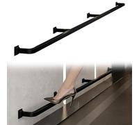 ZYZSY Repose Pied Mural De Bar, Acier Inoxydable Îlot Cuisine Barre Repose-Pieds Kit Quincaillerie De Rambarde pour Sol Mur, pour Îlot De Cuisine/Bistro(Black,580cm/19ft)