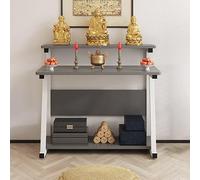 ZYZSY Table D'Autel avec Rangement, Bouddha Étagère Statue Stand Bois Meubles Bouddha Autel Étagère Bouddhiste, Socle pour Statue de Bouddha, pour Salon, Entrée ou Bureau(Gray1,80cm/31.5in)