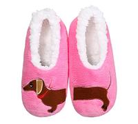 ZYZX Chaussette Chausson Femme Antiderapant-Hiver Douces Thermiques Doublure polaire Chaussons- Cadeaux Pour Les Amoureux Des Chiens-Teckel Chiens