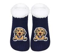 ZYZX Chausson Chaussette de Dessin Animé dog Hiver Mignon Chaud Animaux Tricot Pantoufles Femmes Antidérapant Maison Noël Chaussette Cadeaux