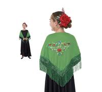 ZZ DISFRAZZES Châle Séville ou Chulapa brodé de 120 x 45 cm pour fille (vert)