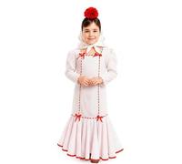 ZZ DISFRAZZES Costume Chulapa classique blanc et rouge pour fille (10-12 ans)