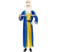 ZZ DISFRAZZES Costume de roi magicien bleu pour homme (XL)