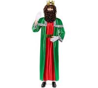 ZZ DISFRAZZES Costume de roi magicien vert pour homme
