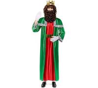 ZZ DISFRAZZES Costume de roi magicien vert pour homme (XL)