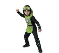 ZZ DISFRAZZES Déguisement Ninja Cobra vert pour enfants | T-shirt et pantalon en polyester de 3 à 12 ans pour Halloween, carnaval et soirées à thème, accessoires non inclus