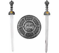 ZZ DISFRAZZES | Kit pour homme : blason et 2 épées de 49 x 6 cm en plastique (taille unique)