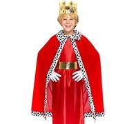 ZZ DISFRAZZES | Kit Roi Magicien rouge pour enfant : cape et couronne (10-12 ans)