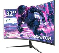 ZZA Écran de 32", 1440p, 2K 165 Hz, temps de réponse de 1 ms, écran d'ordinateur FreeSync & G-Sync, HDR10, couverture 122 % sRVB, DP/HDMI, support pour moniteur PC compatible VESA