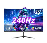 ZZA Écran incurvé de Jeu 24,5" 3000R 240 Hz Full HD 1080p, HDMI 2.0, VGA, Support Mural Compatible 75 x 75 mm