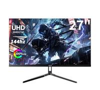 ZZA Moniteur de jeu 4K 27 pouces, mode Dual UHD (3840 x 2160) 144 Hz et FHD (1920 x 1080) 300 Hz, synchronisation adaptative, HDMI 2.1 et DP 1.4, réglage de l'inclinaison, VESA.