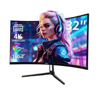 ZZA Moniteur de jeu incurvé de 32", écran VA 4K UHD (3840 x 2160p), 1500R, écran d'ordinateur 144 Hz/160 Hz, prend en charge AMD Freesync, 120 % sRGB, HDR10 Installations murales (HDMI 2.1 x 2/DP 1.4