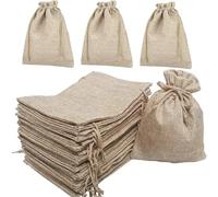 ZZABCDEGH Sacs en toile de jute avec cordon Lot de 20 sacs cadeaux en toile de jute et lin avec cordon de serrage, de tailles variées(10x15cm)