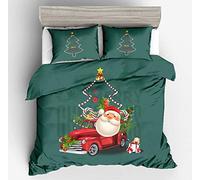 ZZALL Parure de lit avec Housse de Couette Motif Père Noël 3D, 10, 200x 200 cm,taie d'oreiller 65 x 65 cm x 2