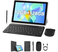 ZZB Tablette avec clavier 10" Tablette 2 en 1 avec étui souris, stylet 12 Go + 128 Go, prend en charge 1 To d'extension Android 13 Tableta 10,1" écran tactile HD 8 MP double caméra BT WIFI6 5G Android