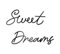 Zzbakress Sweet Dreams Grande décoration murale en métal noir pour salon, chambre à coucher, bureau et maison de ferme (noir, ferme)