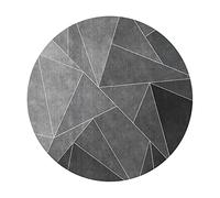 ZZBBZZ-YJ Geometry Area Rugs Tapis Rond pour Salon Chambre ou Salle à Manger, Noir/Gris - 80cm 100cm 120cm 140cm 160cm 180cm 200cm (Size : Diamètre 140cm)