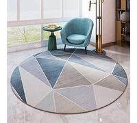 ZZBBZZ-YJ Tapis de Zone de géométrie Tapis Rond pour Salon Chambre ou Cuisine, Bleu/Gris 80cm 100cm 120cm 140cm 160cm 180cm 200cm (Size : Diamètre 140cm)