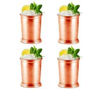 ZZBD Lot de 4 Tasses à Cocktails Moscow Mule en cuivre Tasse en cuivre de Boissons en métal d'acier Inoxydable pour la fête Bar réunion Cuisine café bière Lait Eau Verres (Q2)