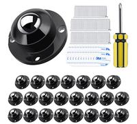 Zzbety Lot de 24 roulettes autocollantes de 2,5 cm pour meubles, seau à serpillère, capacité de charge de 12,7 kg par roue, roues pivotantes à profil bas pour petits appareils électroménagers bacs de