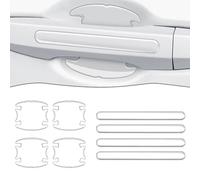 ZZBHFAS Kit De 8 Protections pour Poignées Et Cuvettes De Porte pour Renault Trafic 1980-2021 2022 2023 2024 2025 X82, Film Adhésif Anti-Rayures pour Peinture, Installation Facile