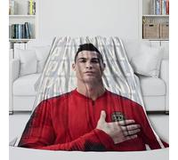 ZZBNECAKE Ronaldo Couverture Douce Et Pelucheuse - Football Couverture Douce Cadeau Anniversaire pour Mari/Petit Ami/Petite Amie/Voisin - Lit Canapé Bureau 40x50inch(100x130cm)
