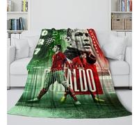 ZZBNECAKE Ronaldo Couverture Douce - Football Couverture Cadeau Anniversaire pour Fils/Fille/Petit-Fils/Petite-Fille/ami - Tactile comme Un Câlin dans Une Couverture 40x50inch(100x130cm)
