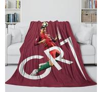 ZZBNECAKE Ronaldo Couverture - Football La Couverture Mémorable pour Les Enfants Achetée par Les Parents/Grands-Parents - Cadeau Fils/Fille/Petit-Fils/Petite-Fille 40x50inch(100x130cm)