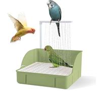 ZZBUY Bain automatique pour oiseaux - Grande douche circulante pour perroquet, perruche, calopsitte, conure, perruche, inséparable, gris africain (vert)