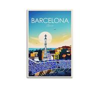 ZZBXSJ Affiches d'album photo de famille moderne pour décoration murale - Poster minimaliste de voyage de Barcelone en Espagne, vue sur la ville, impressions sur toile, 60 x 90 cm, sans cadre