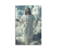 ZZBXSJ Affiches de famille modernes pour décoration murale - Jésus catholique montant parmi les nuages - Impression sur toile sans cadre 40 x 60 cm