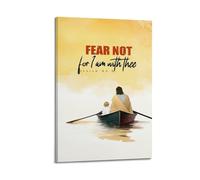ZZBXSJ Impression sur toile abstraite minimaliste - Citations inspirantes de Jésus dans un bateau avec décoration pour chambre d'enfant - 60 x 90 cm