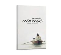 ZZBXSJ Impression sur toile abstraite minimaliste - Citations inspirantes de Jésus et de l'enfant dans un bateau - Affiches d'œuvres d'art décoratives (50 x 75 cm)