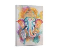 ZZBXSJ Impression sur toile abstraite minimaliste - Impression aquarelle de divinité hindoue, représentant des couleurs vives et spirituelles, affiches d'œuvres d'art pour décoration de chambre (40 x
