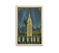ZZBXSJ Poster moderne pour album photo de famille - Impression sur toile Art déco paysage urbain avec gorille sur Empire State 30 x 45 cm sans cadre