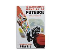 ZZBXSJ Poster moderne pour album photo de famille - Poster de sport rétro de la Coupe du monde FIFA 1950 Brésil Football Football Football Boot and Ball - Impressions sur toile sans cadre 30 x 45 cm