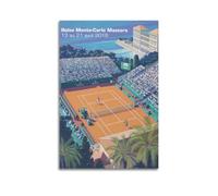 ZZBXSJ Poster moderne pour album photo de famille - Poster de sport rétro Rolex Monte - Événement Carlo Masters Tennis 2019 - Impression sur toile sans cadre 40 x 60 cm