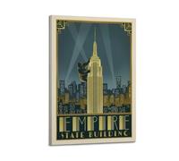 ZZBXSJ Poster moderne pour décoration murale de famille - Impression sur toile de paysage urbain avec gorille sur l'Empire State 30 x 45 cm, style cadre